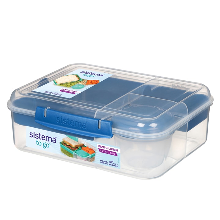Baffle Doornen Isoleren Sistema To Go • Bento Lunchbox • 1,65L Donkerblauw - Gestrikt